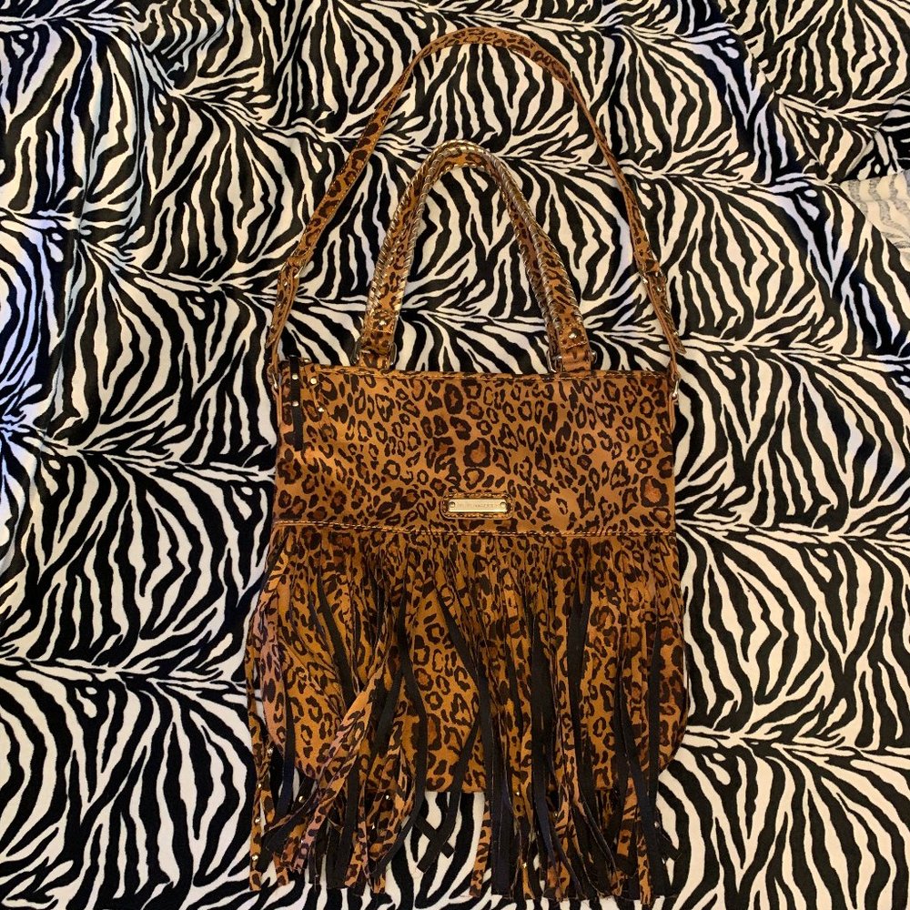 Steve Madden Leopard Fringe Purse